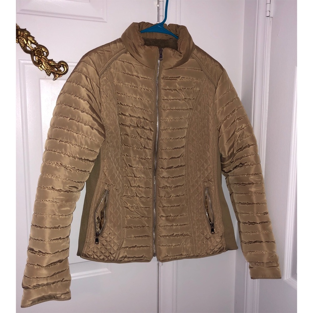 YMI Collection Quilted Puffer Coat - Tan